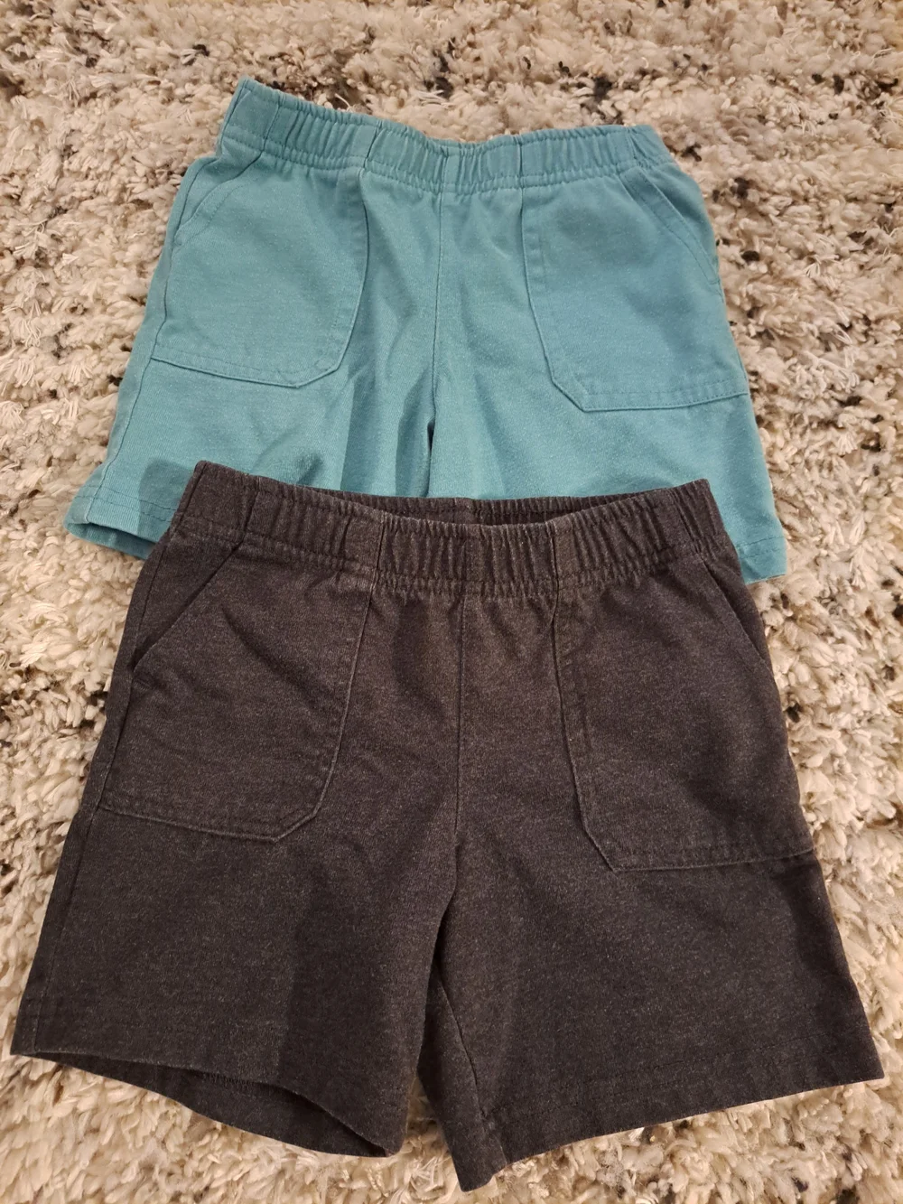 OshKosh B'gosh Teal and Charcoal Elastic-Waist Shorts